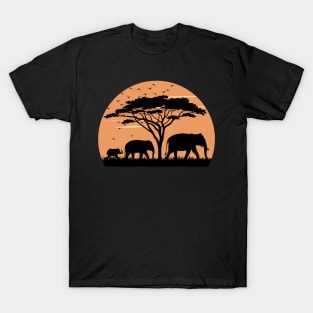 Elephants at Sunset T-Shirt
